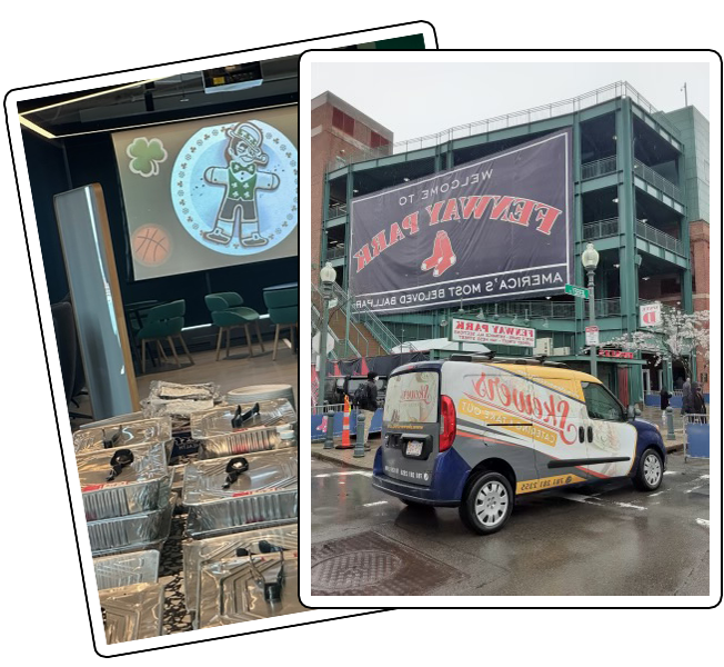 Some of Skewers Boston sports team clients includes the Boston Red Sox and Celtics.